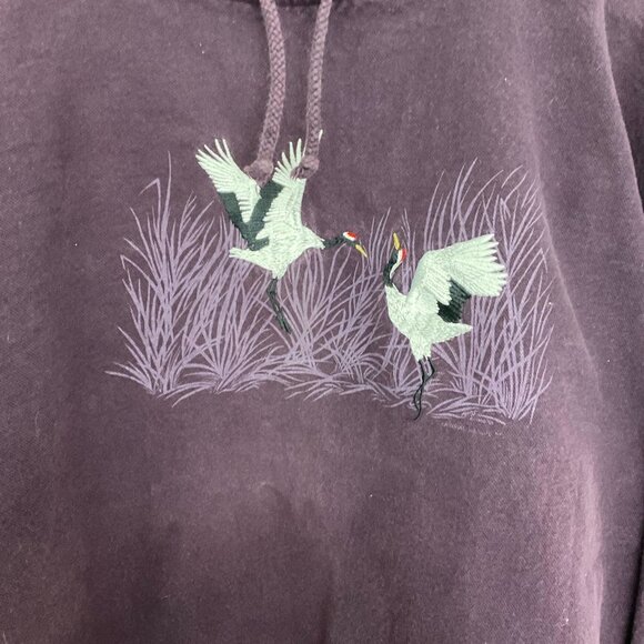 Vintage 90s Wek The World Pullover Graphic Sweatshirt Tie-Neck Size XL Purple - Picture 2 of 3